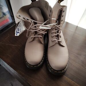 Dr. Martens Cream Lace-Up Boots